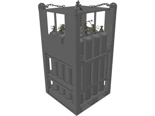Offshore Gas Cylinder Rack 3D Model preview