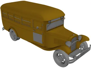 School Bus 3D Model preview