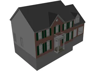 House with 2 Separate Garages 3D Model preview