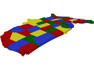 United States Map 3D Model preview