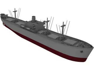 Cargo Ship WWII 3D Model preview