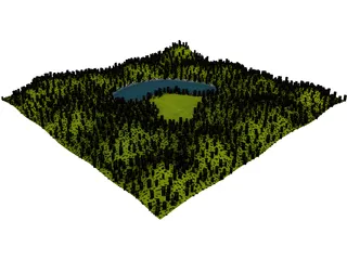 Hill Lake 3D Model preview