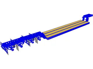 Heavy Duty Semi Trailer 3D Model preview