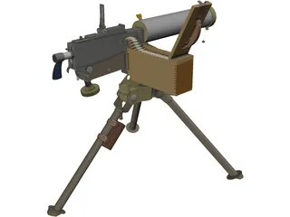 Maxim Machine Gun 3D Model preview