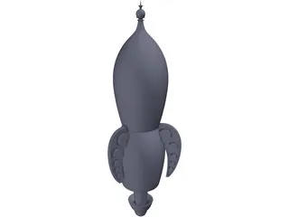 Retro Rocket BK 3D Model preview