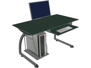 Computer Station 3D Model preview