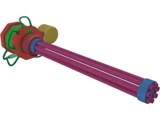 Gatlin Gun 3D Model preview