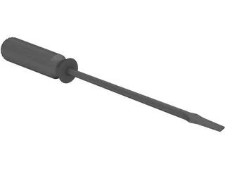 Flat Head Screwdriver 3D Model preview