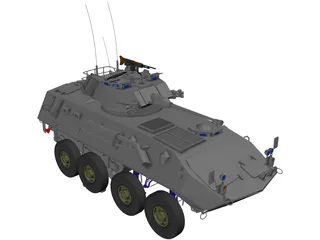 Piranha Military ATV/Tank 3D Model preview