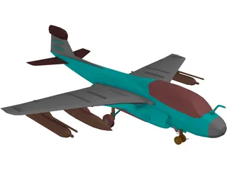 Grumman EA-6B Prowler 3D Model preview