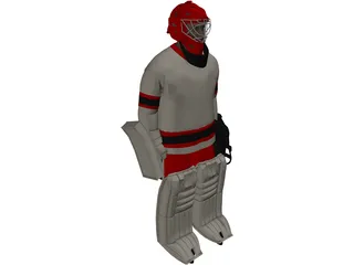 Hockey Goalie 3D Model preview