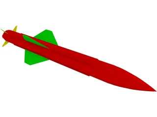 Exocet Missile 3D Model preview