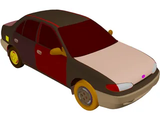 Hyundai Accent (1995) 3D Model preview