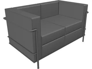 Sofa Corbusier LC-2 Two Seater 3D Model preview
