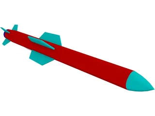 Harpoon Missile 3D Model preview