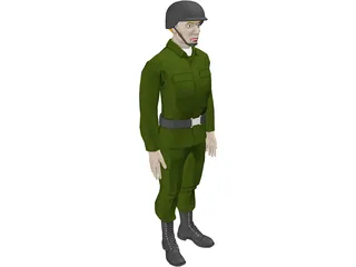 Soldier Male 3D Model preview