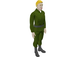 Soldier Male 3D Model preview