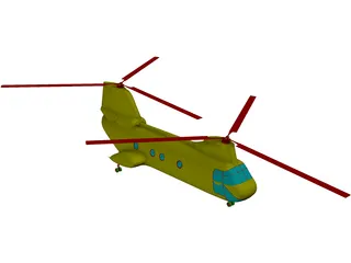 Boeing CH-46D Sea Knight 3D Model preview