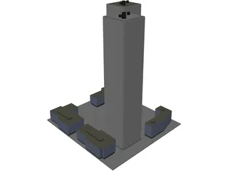Twin Tower 3D Model preview