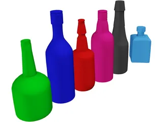 Bottles 3D Model preview