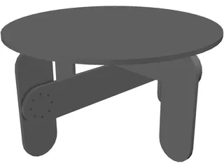 Low Garden Table 3D Model preview