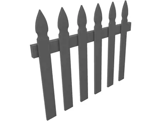 Fence Picket 3D Model preview