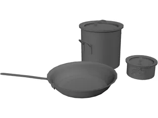 Pots and Pans 3D Model preview