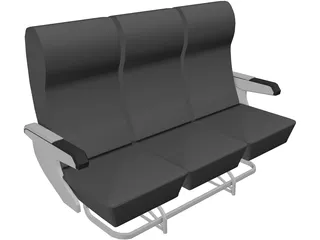 Seats Airplane 3D Model preview