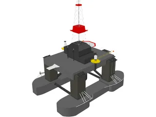 Oil Platform Offshore 3D Model preview