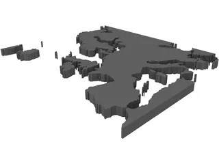 European Continent 3D Model preview