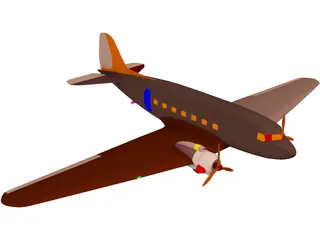 Douglas DC-3 3D Model preview
