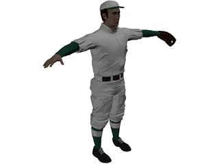 Baseball Player [+Glove] 3D Model preview