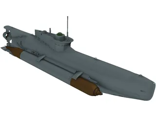 Seehund Midget Submarine 3D Model preview