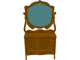 Dresser with Mirror 3D Model preview