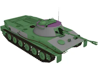 PT 76 Amphibious Tank 3D Model preview