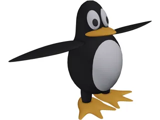 Linux Penguin 3D Model preview