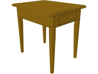 Table Colonial End 3D Model preview