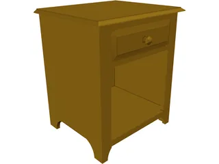 Colonial End Table with Drawer 3D Model preview