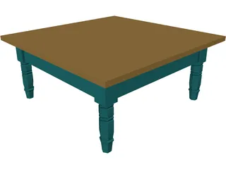 Table Colonial Coffee 3D Model preview