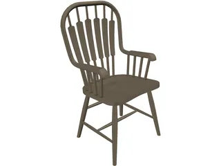 Chair Wooden 3D Model preview