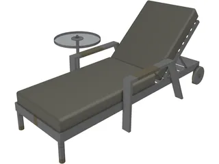 Pool Side Chaise Longue 3D Model preview