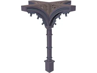 Column, 1800s Ornate 3D Model preview