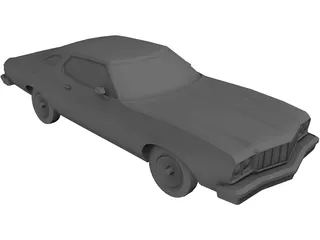 Ford Torino (1976) 3D Model preview
