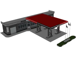 Gas Station 3D Model preview