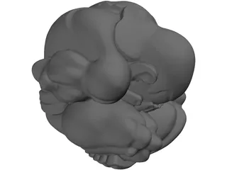 Buddha Pensatore 3D Model preview