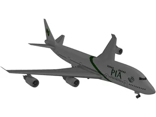 Boeing 747 PIA 3D Model preview