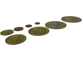 Euro Coins 3D Model preview