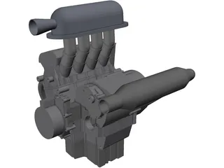 Yamaha R6 Engine 3D Model preview
