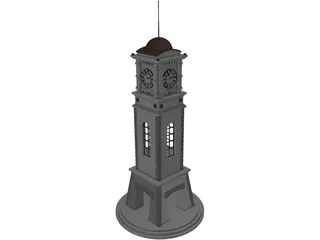 Civic Clock Tower 3D Model preview