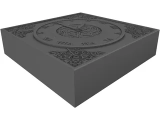 Antique Clock 3D Model preview